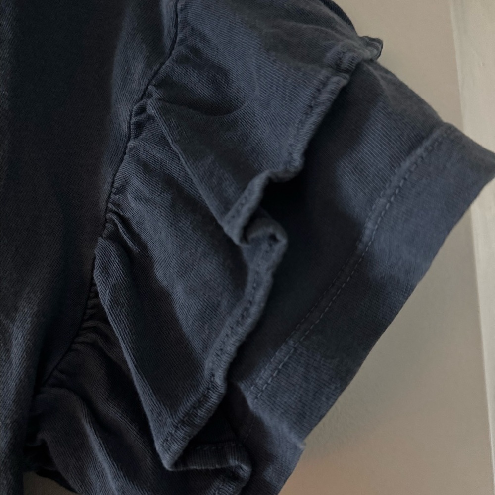 Current/Elliott Blue Ruffle Sleeve Tee - Picture 2 of 3